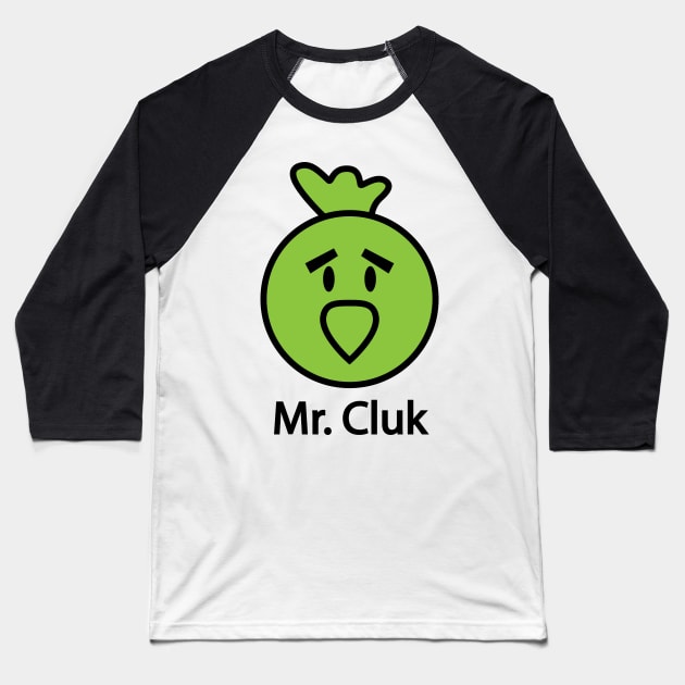 Mr. Cluk (Mr. Yuk's Offspring) Baseball T-Shirt by albinochicken